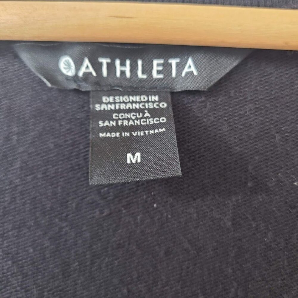 Athleta Womens Black Short-Sleeve V-Neck Tencel Modal Blend Top Size M - Picture 3 of 10